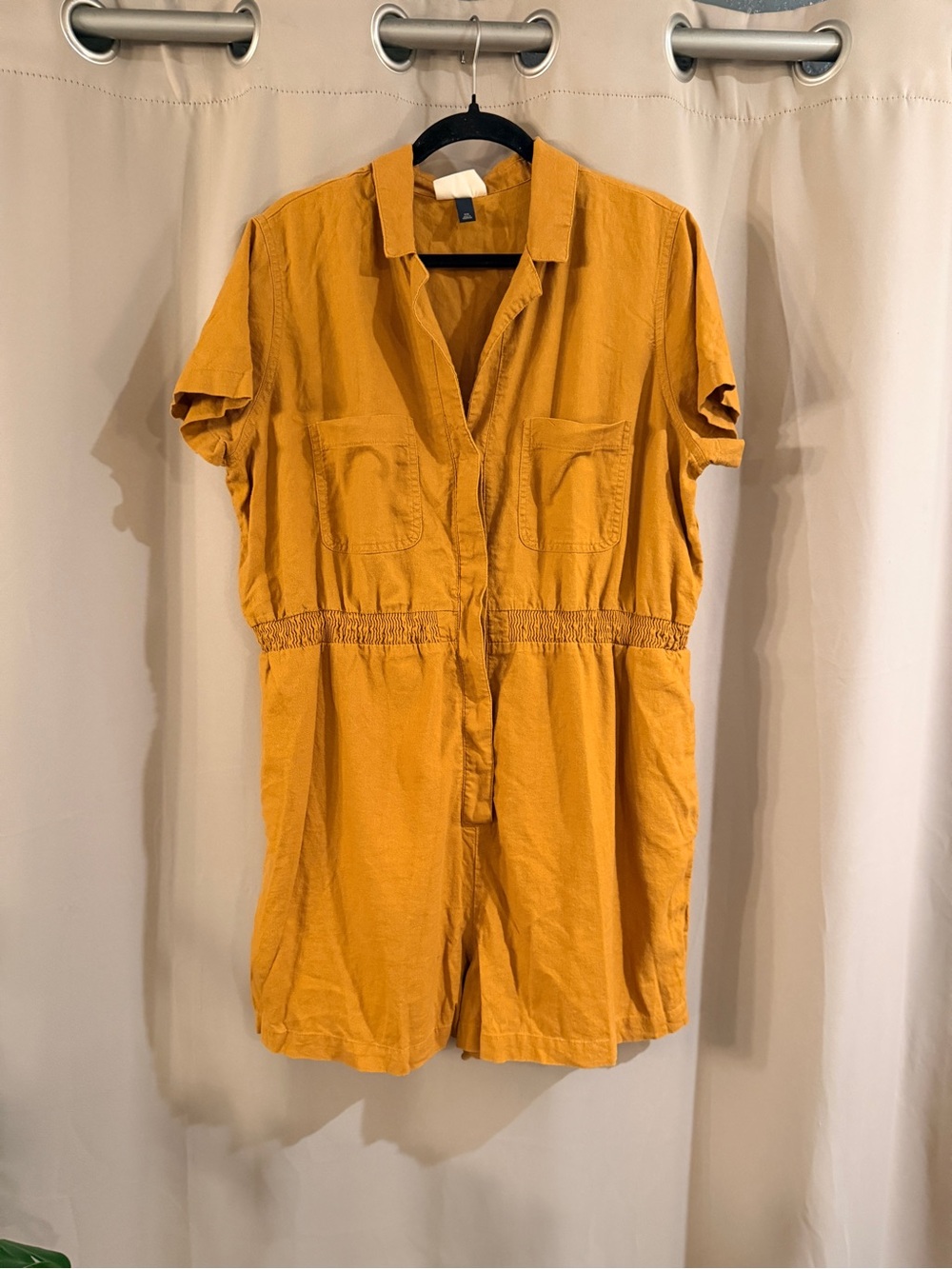 Universal Thread Mustard Yellow Short Sleeve Romper